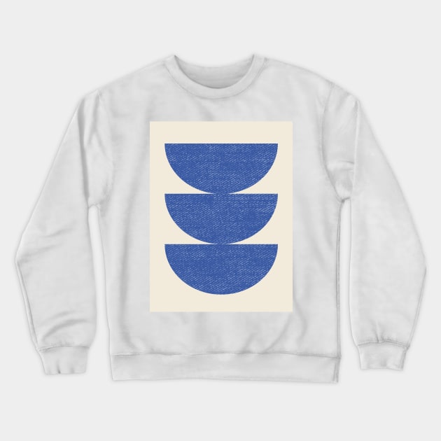 Half Circle 3 - Blue Crewneck Sweatshirt by moonlightprint